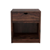 Maria Solid Sheesham Wood Bedside Table (Walnut Finish)